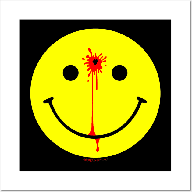 Smiley Face with a Bullet Hole - Have a Nice Day Wall Art by RainingSpiders